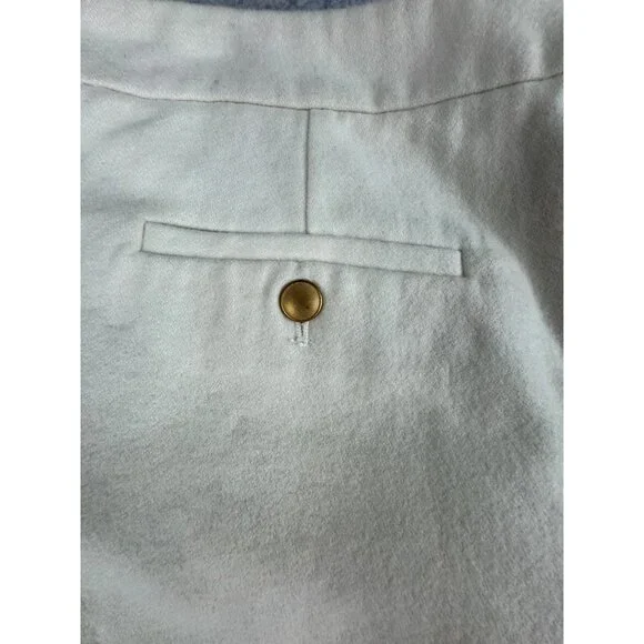 Cartonnier Womens 8 High-Waist Sailor Shorts Cream Linen Blend W/ Button Details - Picture 7 of 13